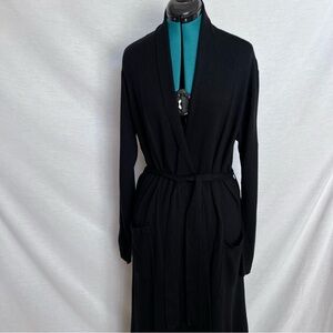 Bloomingdale's Black Silk-Cashmere Blend Cardigan Duster